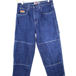 Empyre Men's Dark Blue Relax Baggy Double Knee Jeans Size 32 Wide Leg VTG AS-IS